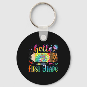 Porte-clés Bonjour 1ère année Leopard Pencil Tie Dye Fun Reto