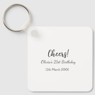 Porte-clés Bonjour 21e anniversaire ajouter nom date simple m