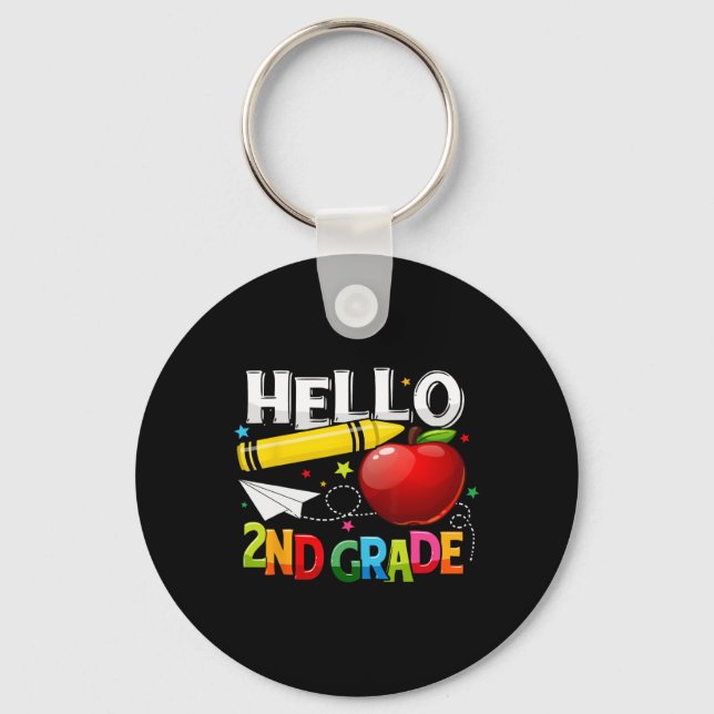 Porte-clés Bonjour 2e classe équipe de professeur de deuxième (Recto)