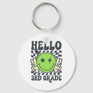 Porte-clés Bonjour 3e année Vibes Groovy Sourire Visage Retou