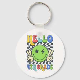 Porte-clés Bonjour 4e année Vibes Groovy Sourire Visage Retou