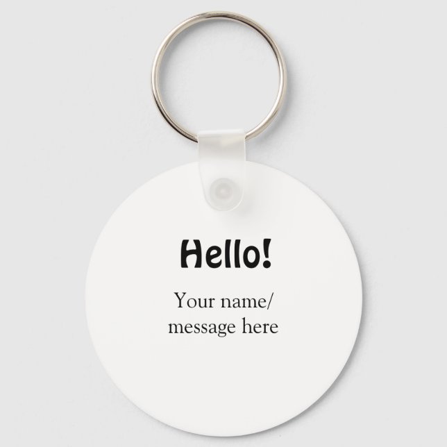 Porte-clés Bonjour ajouter un message de nom simple minimum é (Recto)