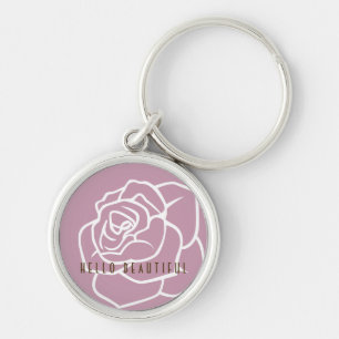 Porte-clés Bonjour Belle - Moderne Chic Rose Rose Rose Floral
