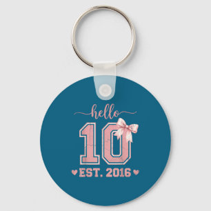 Porte-clés Bonjour dix est 2016 10e anniversaire coquette 10 