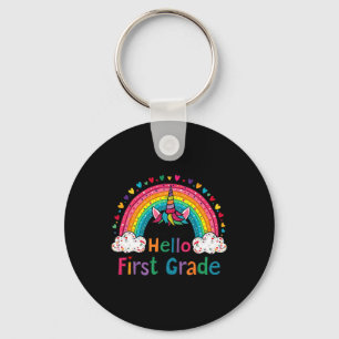 Porte-clés Bonjour Enseignant Enfant Licorne Mignon Arc-en-ci