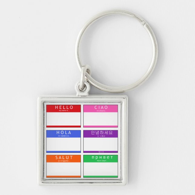 Porte-clés Bonjour, Hola, Salut, Ciao (Devant)