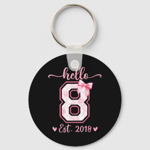 Porte-clés Bonjour Huit Est 2016 8e Fille Anniversaire Coquet