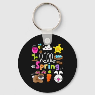 Porte-clés Bonjour Printemps Et Pâques Jour 2025 Lapin Rabbit
