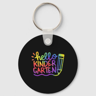 Porte-clés Bonjour professeur de maternelle Tie Dye Bienvenue
