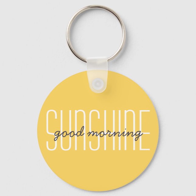 Porte-clés Bonjour Soleil Typographie Moderne Citation (Recto)