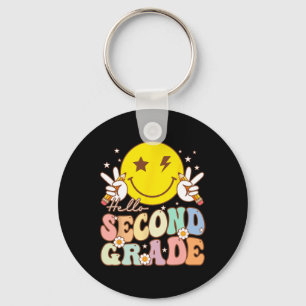 Porte-clés Bonjour visage souriant amusant de deuxième année