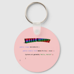 Porte-clés Bonjour World geek saluant Java