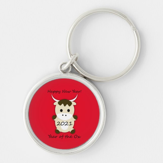 Porte-clés Bonne année 2021 Année de l'OX (Devant)