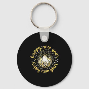 Porte-clés Bonne Année 2026 Boule Disco Arc Doré Coquette C
