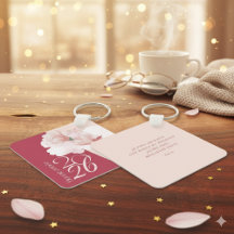 Bonne Année 2026 Personalized Floral Keychain