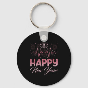 Porte-clés Bonne année au personnel infirmier Battement de cœ