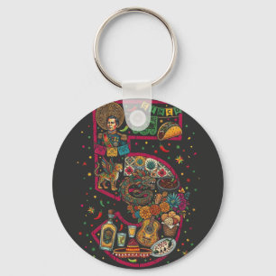 Porte-clés Bonne fête Cinco De Mayo, ambiance tacos tequila f