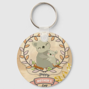 Porte-clés Bonne fête des mères mignonne amusant Koala Ours e