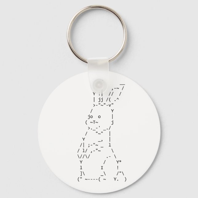 Porte-clés Bonne Pâques ASCII Bunny Art (Recto)