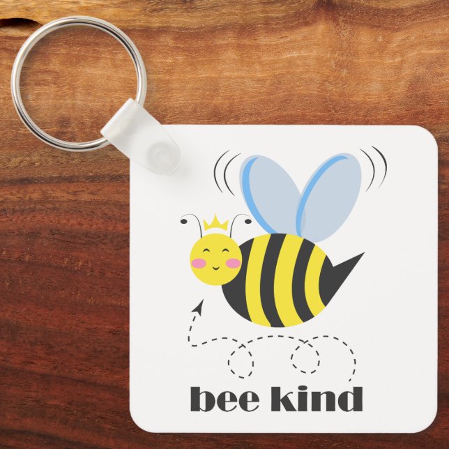 Porte-clés Bonne princesse d'abeille avec couronne et slogan  (Recto)