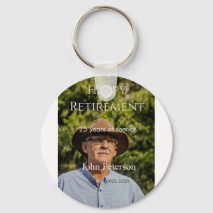 Porte-clés Bonne retraite photo nom année de service