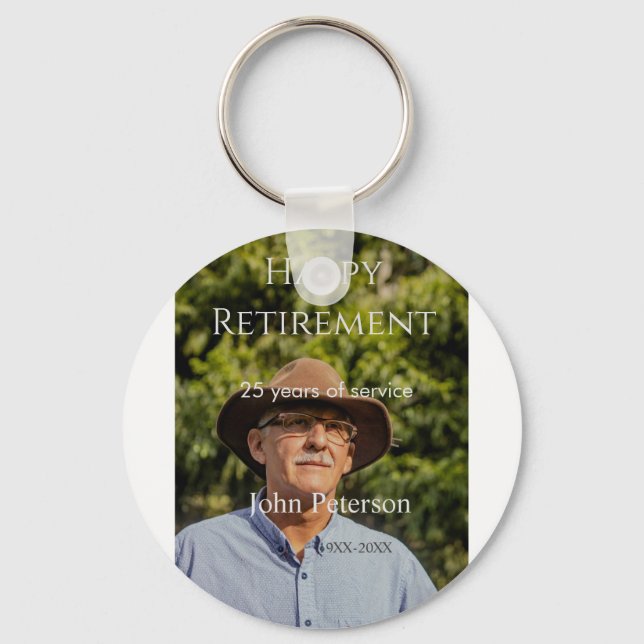 Porte-clés Bonne retraite photo nom année de service (Recto)
