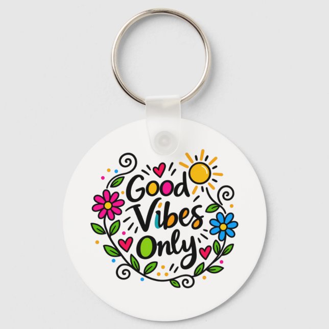 Porte-clés Bonnes Vibrations Uniquement (Recto)