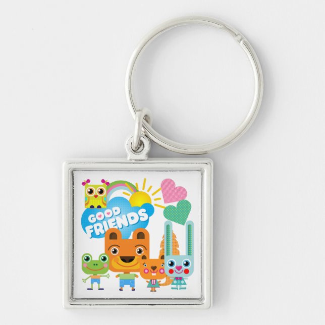 Porte-clés Bons amis d'animaux (Devant)