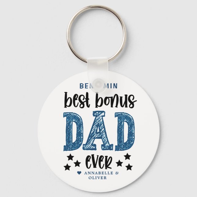 Porte-clés "Bonus Papa" Étape Papa Typographie (Recto)