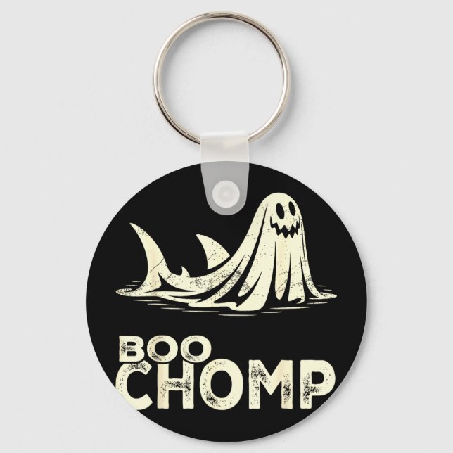 Porte-clés Boo chomp – drôle requin fantôme halloween rétro  (Recto)