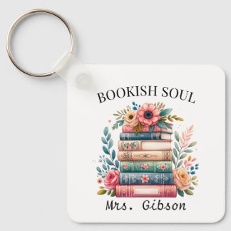 Porte-clés Bookish Soul Book Lover Bookworm Editable Porte -
