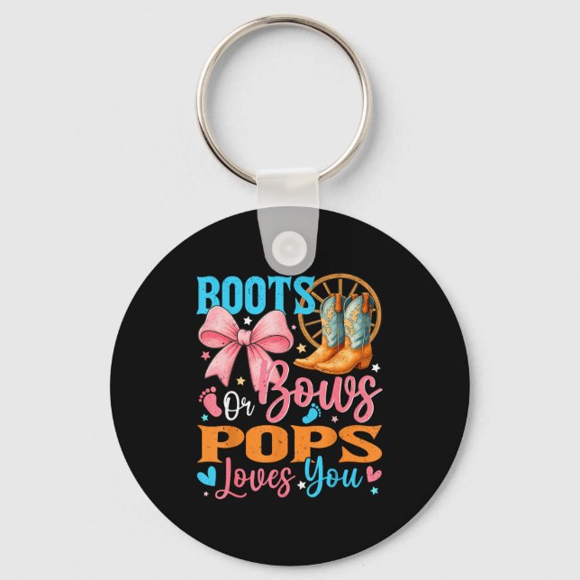 Porte-clés Boots Or Bows Ps Loves You Gender Reveal Family  (Recto)
