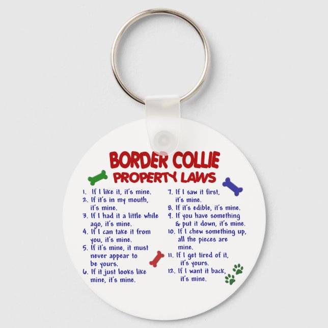 Porte-clés BORDER COLLIE Propriété Lois 2 (Recto)