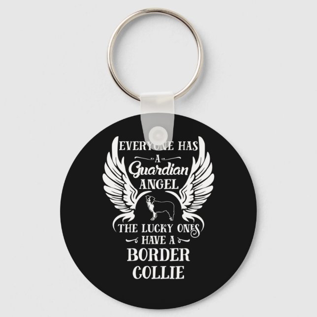 Porte-clés Bordure Collie Chien Guardian Angel (Recto)