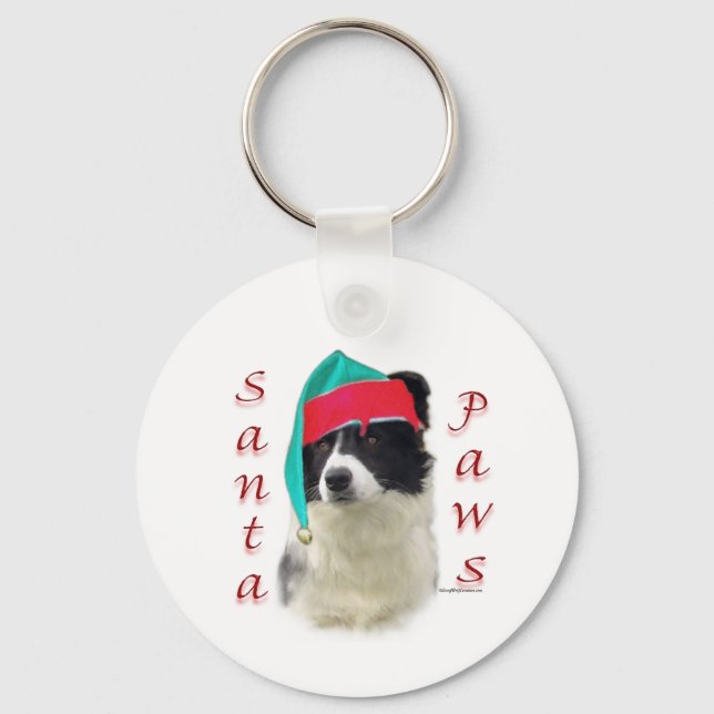 Porte-clés Bordure Collie Père Noël Paws (Recto)