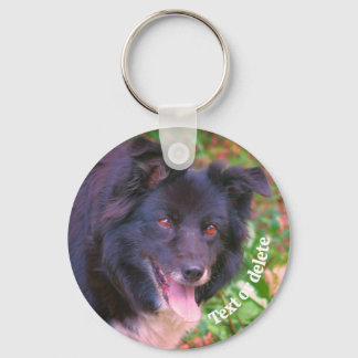 Porte-clés Bordure Collie souriant mignon chien personnalisé