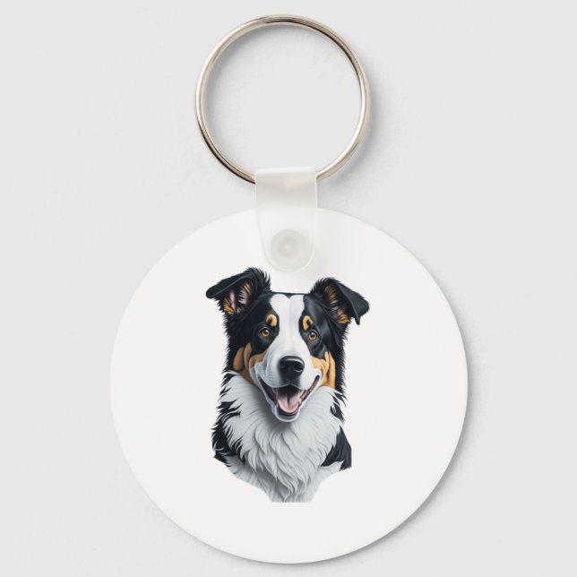 Porte-clés Bordure face Collie (Recto)