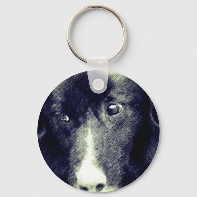 Porte-clés Bordure noire Collie Art animal (Recto)