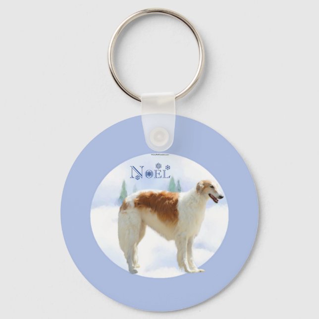 Porte-clés Borzoi Noel (Recto)