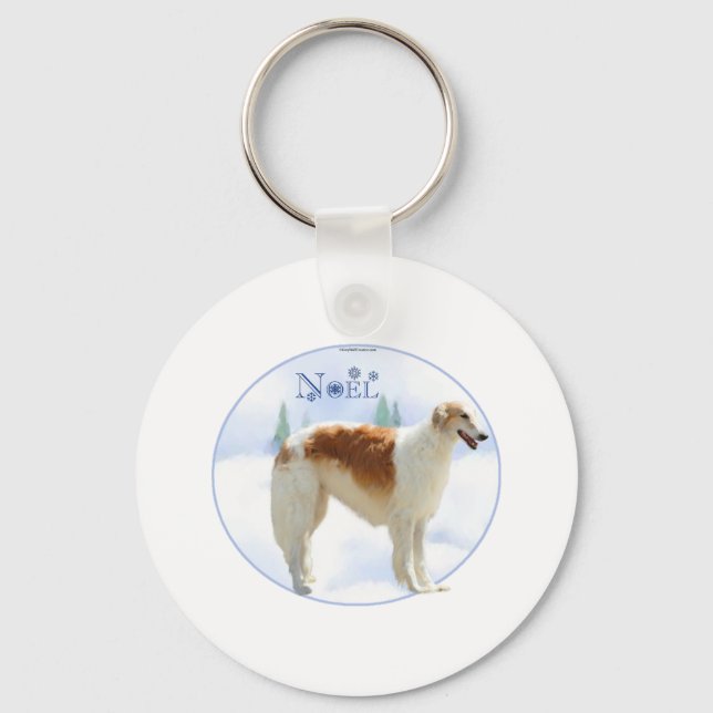 Porte-clés Borzoi Noel (Recto)
