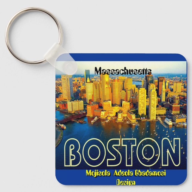 Porte-clés boston 2, Massachusetts - Personnalisé (Recto)