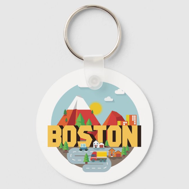 Porte-clés Boston Comme Destination (Recto)