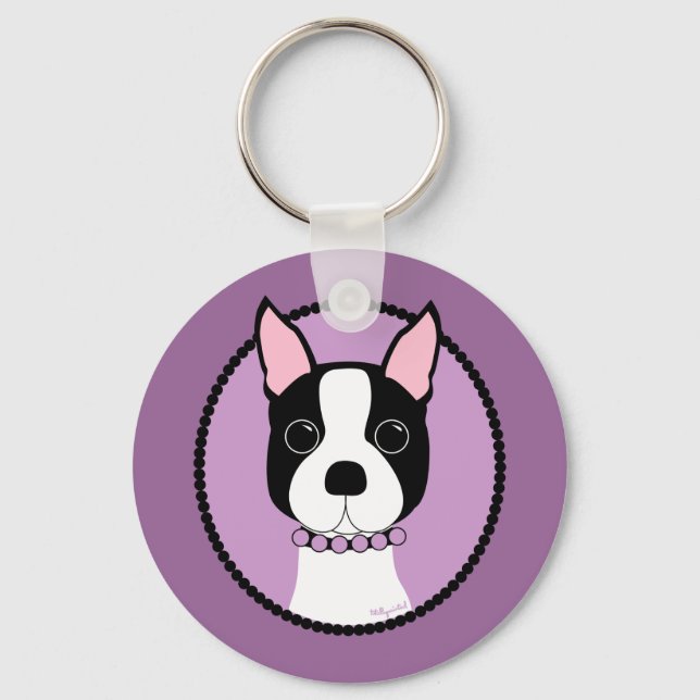 Porte-clés Boston Girl ! Violet (Recto)
