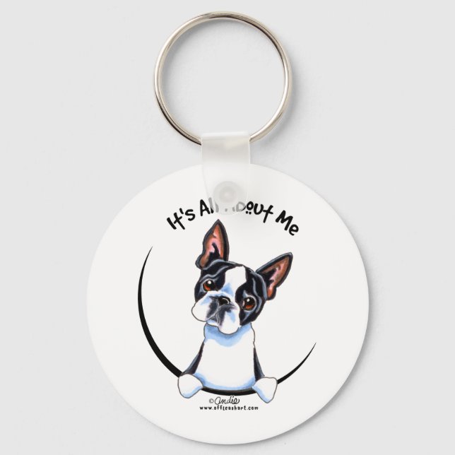 Porte-clés Boston Terrier C'Est Tout Pour Moi (Recto)