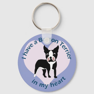 Porte-clés Boston Terrier dans mon coeur