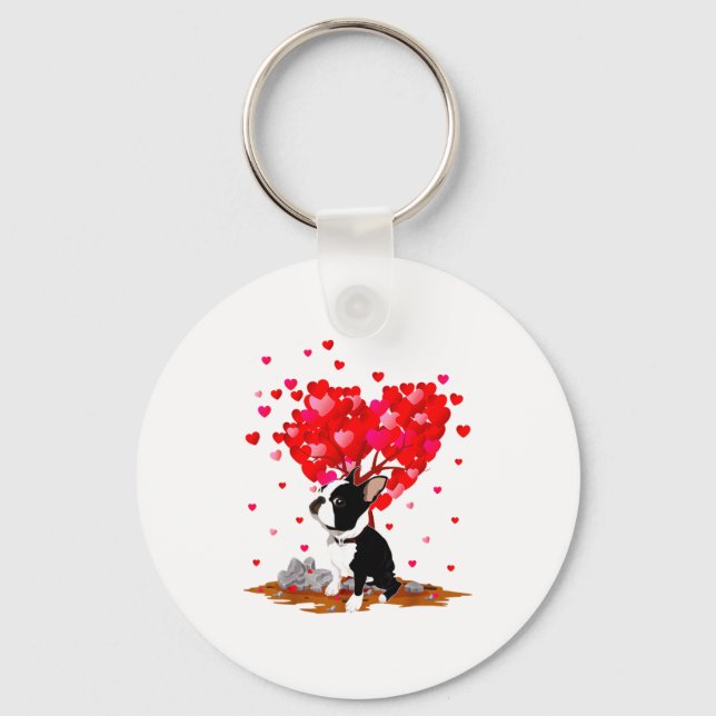 Porte-clés Boston Terrier Lover Heart Shape Boston Terrier Va (Recto)