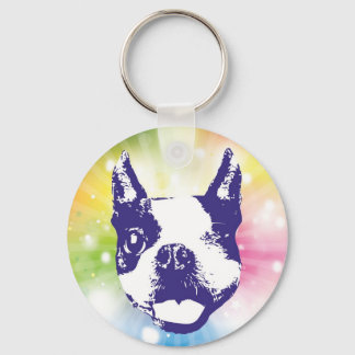 Porte-clés Boston Terrier Sunburst