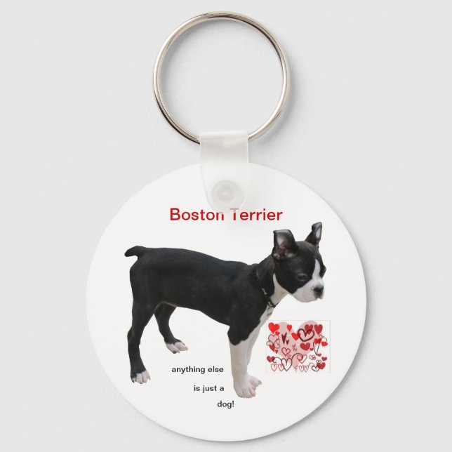Porte-clés Boston Terrier Tout le reste est juste un chien (Recto)