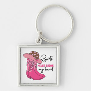 Porte-clés Bottes de cowboy roses de cowgirl Cadeau d'amour d