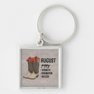 Porte-clés Bottes florales Mois de naissance Fleur/Août Poppy